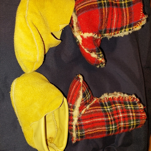 Baby Booties Genuine Raw Leather Warm Removable Inserts 0-3 Months Slippers - Picture 3 of 6